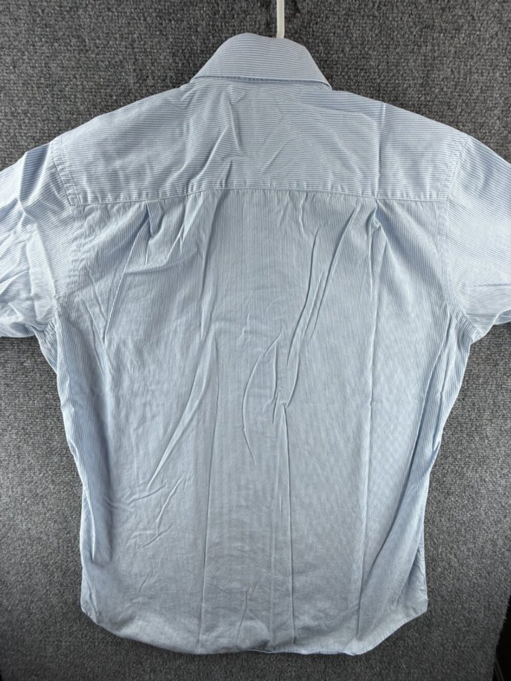 David Donahue Cotton Trim 16.5 32/33 Striped Blue Long Sleeve Mens Shirt Spread - Picture 15 of 15